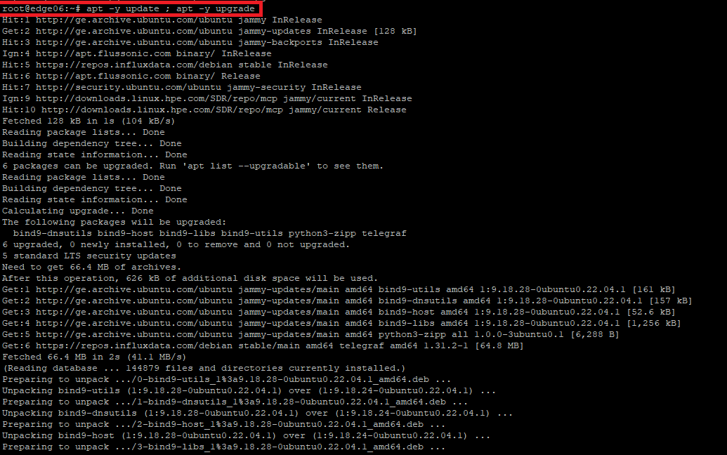 Running update upgrade